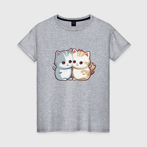 Женская футболка Cute cats / Меланж – фото 1