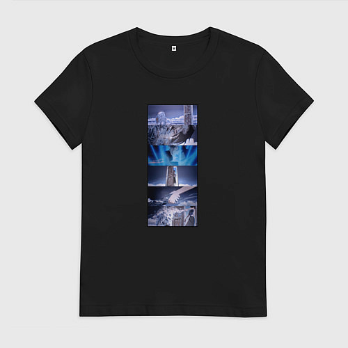 Женская футболка Судзумэ кадры из фильма / Черный – фото 1