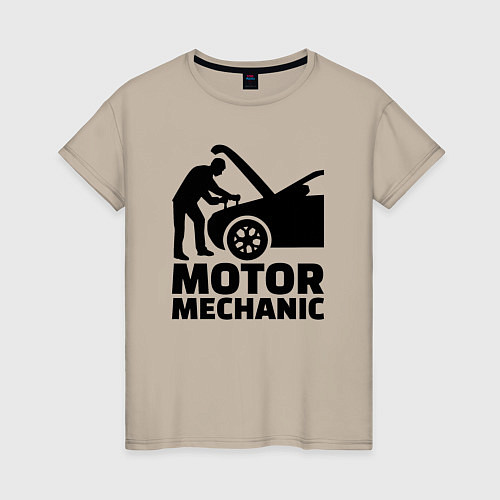 Женская футболка Motor mechanic / Миндальный – фото 1