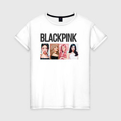 Футболка хлопковая женская Корейская поп-группа Blackpink, анимационный стиль, цвет: белый