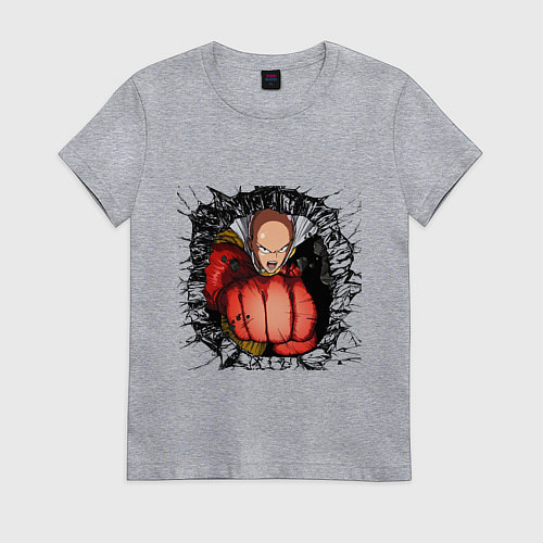 Женская футболка Saitama hole / Меланж – фото 1