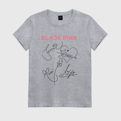 Женская футболка Blackpink автограф