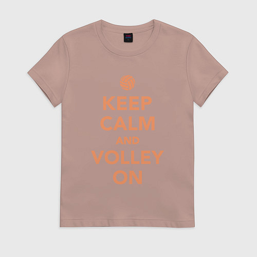 Женская футболка Keep calm and volley on / Пыльно-розовый – фото 1