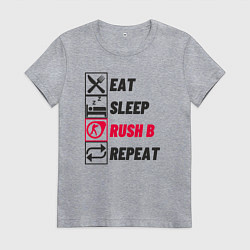 Женская футболка Eat sleep rush b repeat