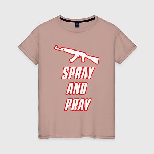 Женская футболка Spray and play / Пыльно-розовый – фото 1