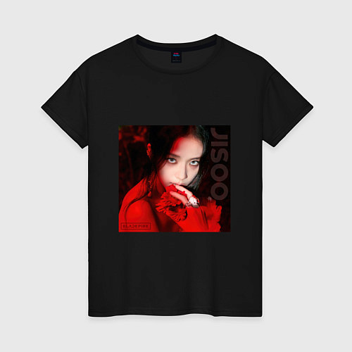 Женская футболка Blackpink Jisoo in red / Черный – фото 1