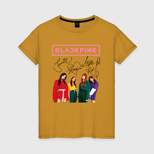 Женская футболка Blackpink Lisa Jisoo Jennie Rose / Горчичный – фото 1