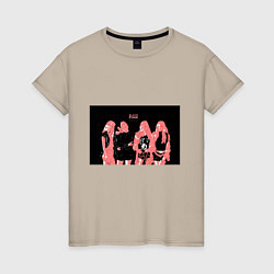 Женская футболка Группа BLACKPINK в ярко-розовых тонах