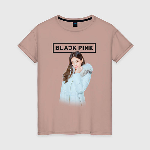 Женская футболка Jisoo Blackpink winter / Пыльно-розовый – фото 1