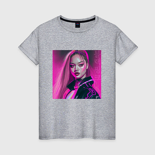 Женская футболка Blackpink Lisa аниме рисунок / Меланж – фото 1