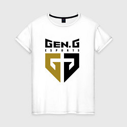 Футболка хлопковая женская Gen G Esports лого, цвет: белый
