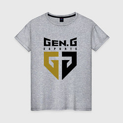 Футболка хлопковая женская Gen G Esports лого, цвет: меланж