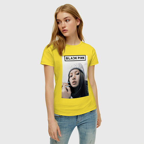 Женская футболка Джису блэкпинк / Желтый – фото 3