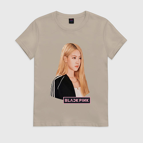 Женская футболка Blackpink Rose music / Миндальный – фото 1