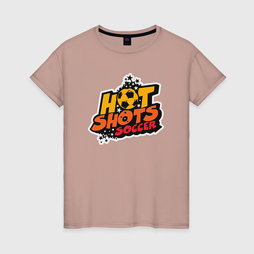 Женская футболка Hot shots soccer / Пыльно-розовый – фото 1