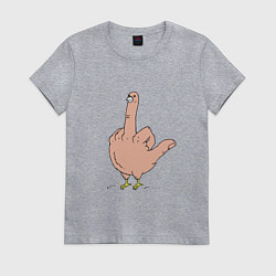 Женская футболка Пошлая птичка - смешной фак