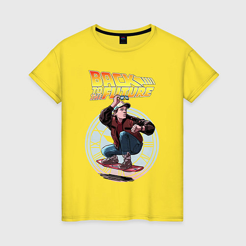 Женская футболка Marty hoverboard / Желтый – фото 1