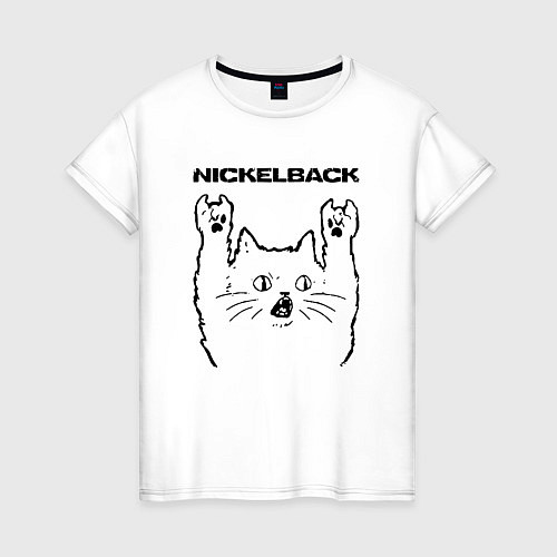 Женская футболка Nickelback - rock cat / Белый – фото 1