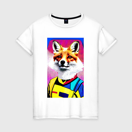 Женская футболка Fox - pop art - fashionista / Белый – фото 1