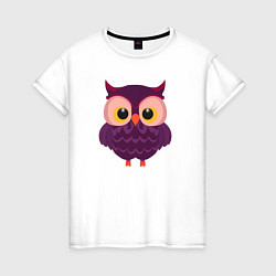 Женская футболка Сиреневая сова с большими глазами