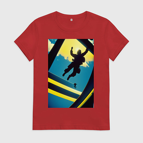 Женская футболка Два парашютиста / Красный – фото 1