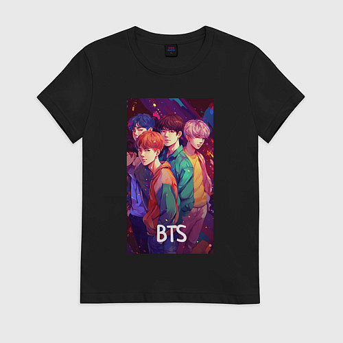 Женская футболка BTS anime kpop style / Черный – фото 1