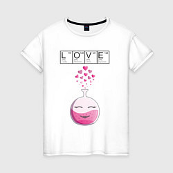 Женская футболка Химия любви - для нее