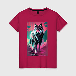 Женская футболка Fabulous wolf - neural network