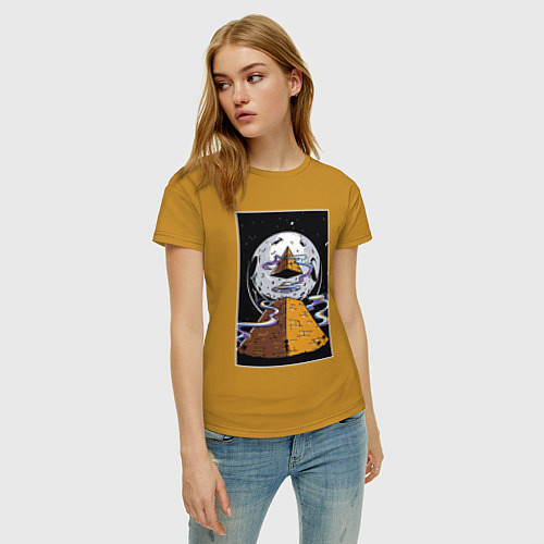 Женская футболка Alien UFO / Горчичный – фото 3
