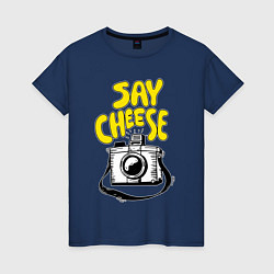 Женская футболка Cheese photo camera