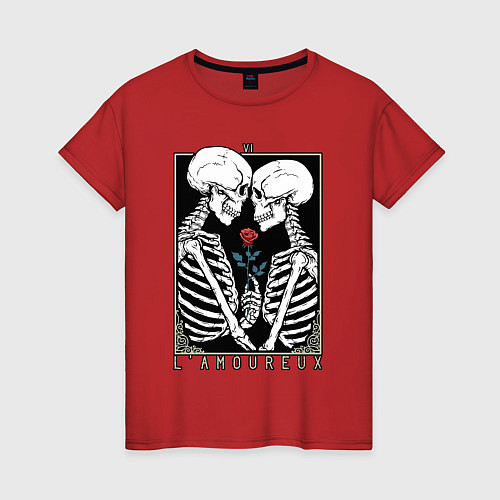 Женская футболка Skeleton - lamoureux / Красный – фото 1