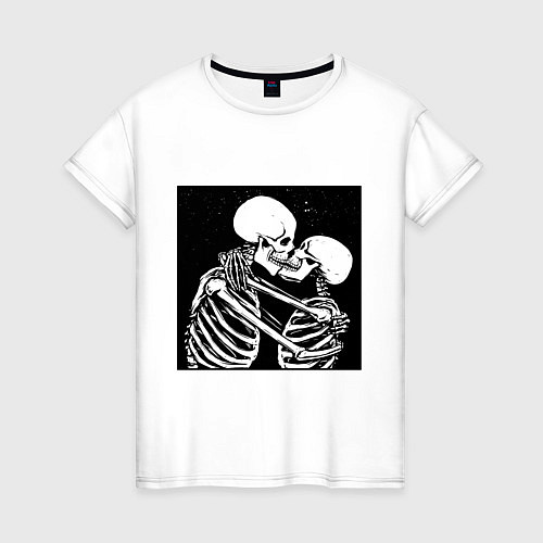 Женская футболка Kissing skeletons / Белый – фото 1