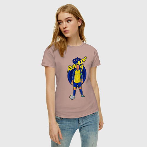 Женская футболка Криштиану Роналду 7 Аль Наср / Пыльно-розовый – фото 3