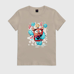 Женская футболка Милый монстр фотограф