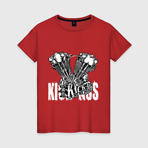 Женская футболка Kick ass machine / Красный – фото 1