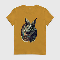 Женская футболка Свирепый зайчара - нейросеть