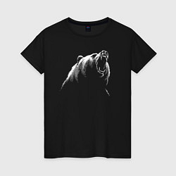 Женская футболка Торс рычащего медведя