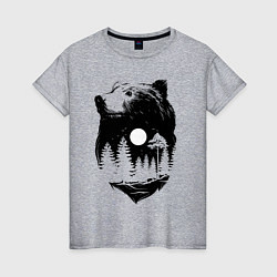Женская футболка Bear moon