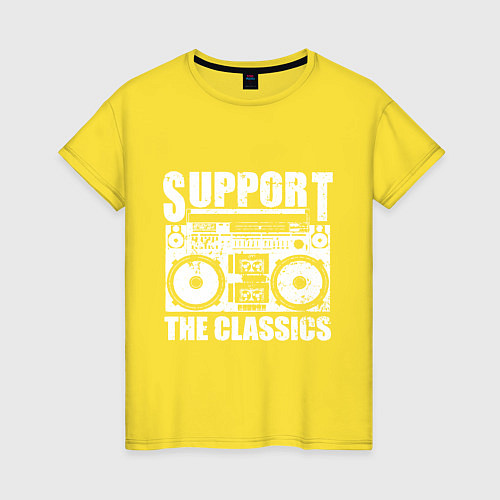 Женская футболка Support the classic / Желтый – фото 1