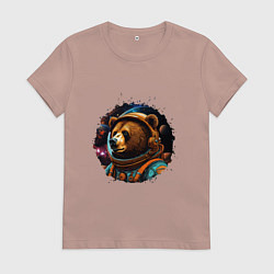 Женская футболка Медведь космонавт