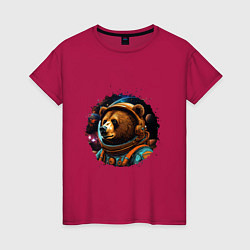 Женская футболка Медведь космонавт