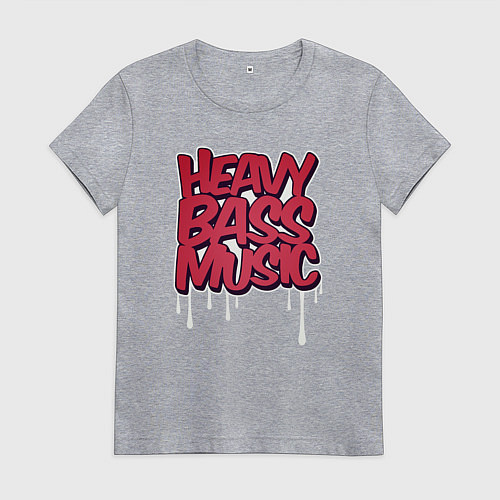 Женская футболка Heavy bass music / Меланж – фото 1