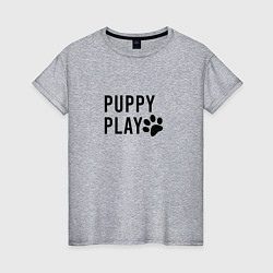 Футболка хлопковая женская Puppy Play, цвет: меланж