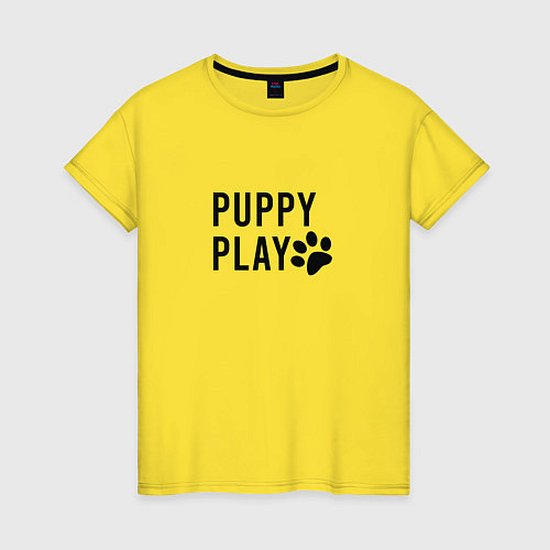 Женская футболка Puppy Play / Желтый – фото 1