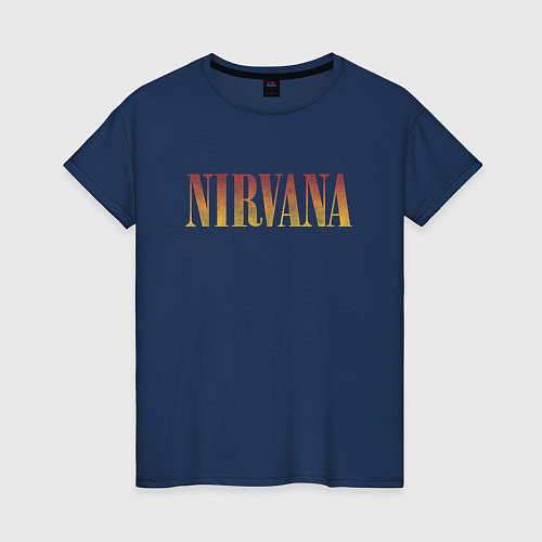 Женская футболка Nirvana logo / Тёмно-синий – фото 1