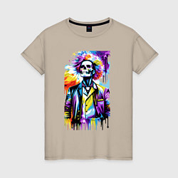 Женская футболка Cool skeleton - pop art - neural network