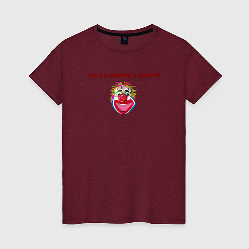 Женская футболка Я наверное клоун / Меланж-бордовый – фото 1