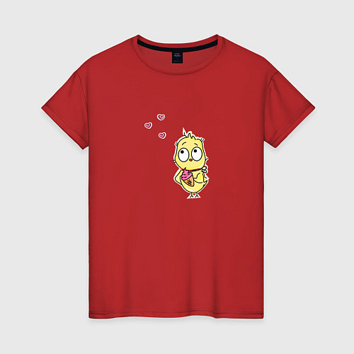 Женская футболка Цыпа с мороженым / Красный – фото 1