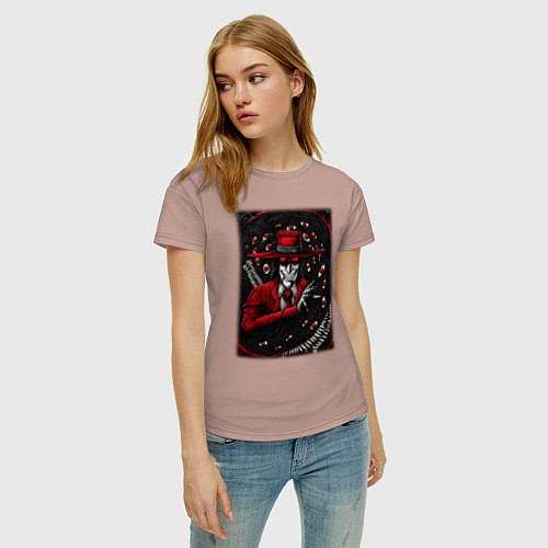 Женская футболка Хеллсинг Алукард и монстр / Пыльно-розовый – фото 3