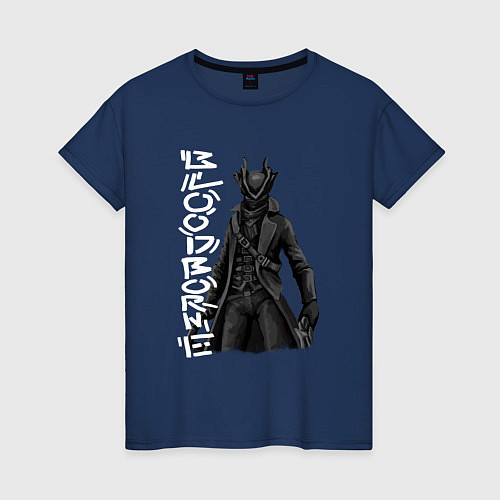Женская футболка Bloodborne охотник / Тёмно-синий – фото 1